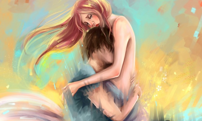 couple-love-hug-anime-art-water-color-take-my-hand-694x417